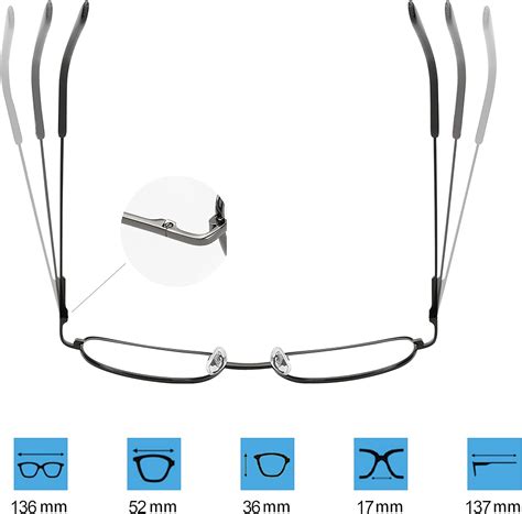 Gafas De Lectura Para Hombres Y Mujeres Marco Rectangular De Metal Con