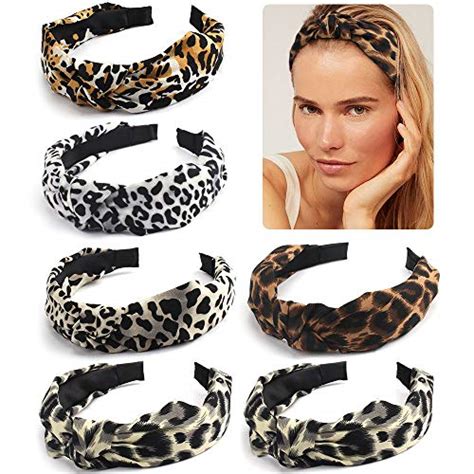 Wholesale Jaciya 6 Pieces Leopard Headbands For Women Knotted Headbands