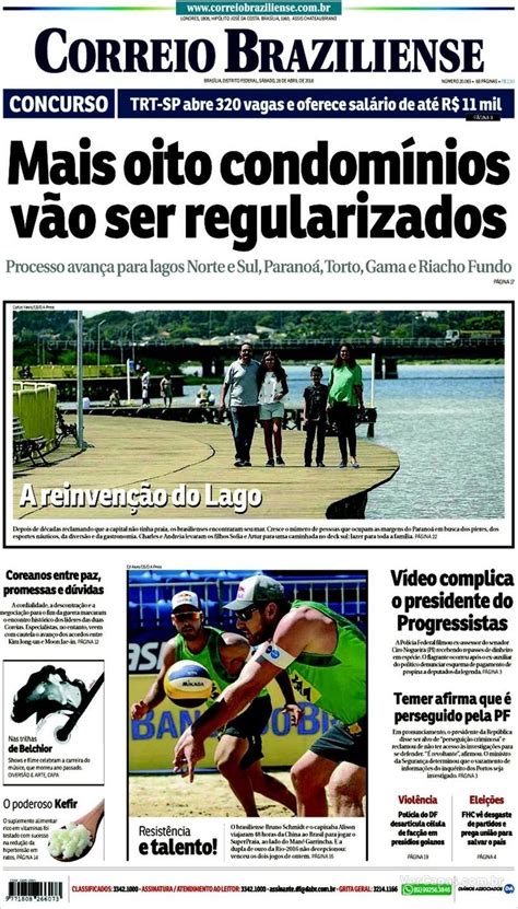 Capa Correio Braziliense S Bado De Abril De