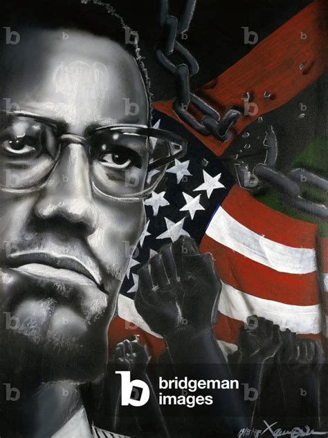 Malcolm X Composition Avec Le Portrait De Malcolm X Figure