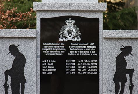 Surrey Detachment Fallen Members Memorial Rcmp Veterans