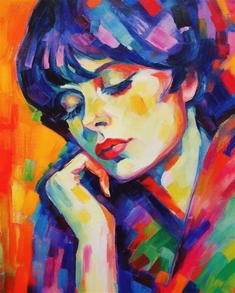 Portrait Of A Woman Art Style Fauvism Abstract Portrait Painting