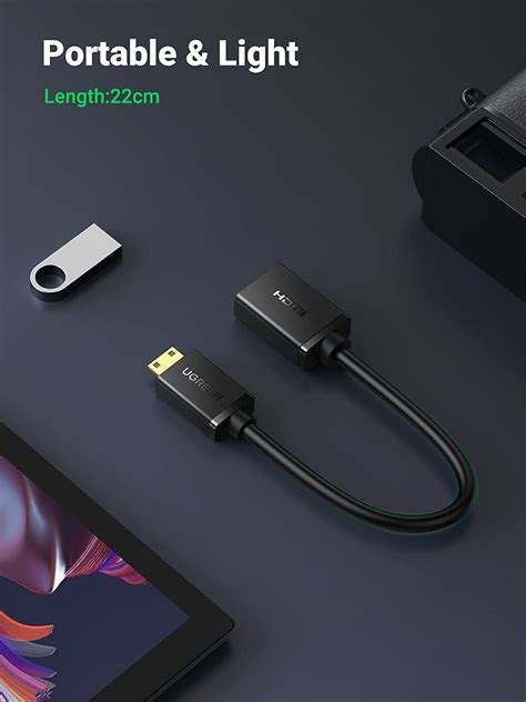 UGREEN HD 1080P 4K Mini HDMI Male To HDMI Female Cable Connector Conve