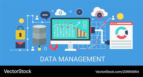 Flat Modern Concept Data Management Banner Vector Image