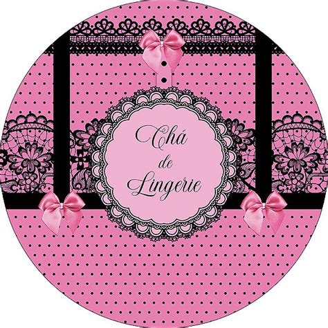 Painel De Festa Redondo X Ch De Lingerie Rosa Preto Via Cores Paineis De