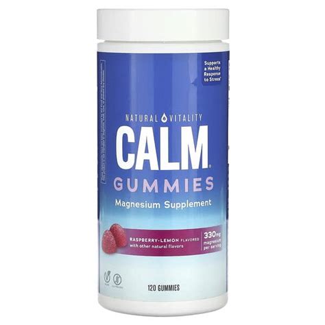 Natural Vitality Calm Gummies Magnesium Supplement Raspberry Lemon