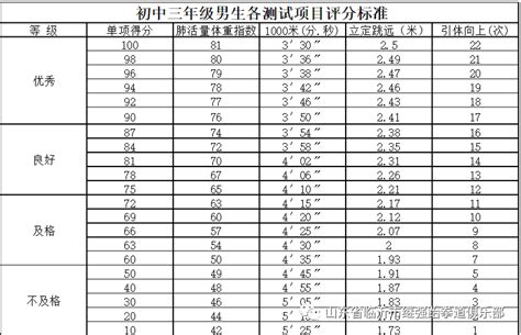 2025山东中考体育评分标准 2025年山东中考体育评分标准表 无忧考网