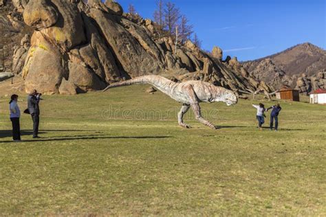 Tourists In The Valley Of Dinosaurs National Park Gorkhi Terelj