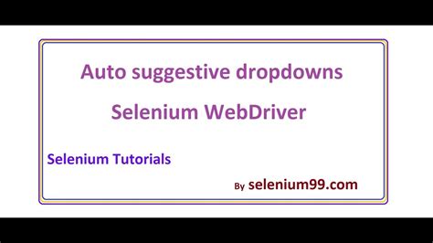 How To Select An Option From Auto Suggestive Dropdown Using Selenium