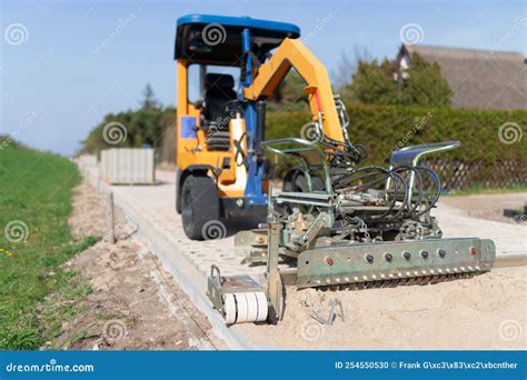 Mechanical Paving Installation Paving Machine on the Pavement Stock Photo - Image of field, tire ...