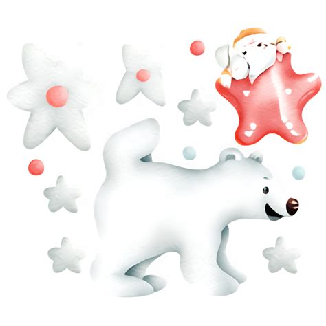 Christmas Polar Bear Clipart · Creative Fabrica