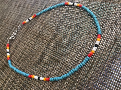 Boho Beaded Choker Necklace Seed Bead Choker Western Choker Etsy