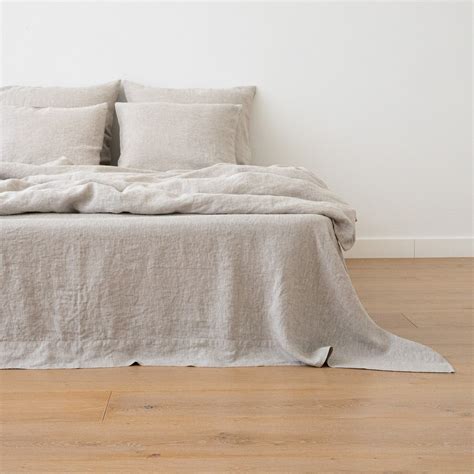 Washed Linen Flat Sheet In Natural Linen Queen King Top Etsy Hong Kong