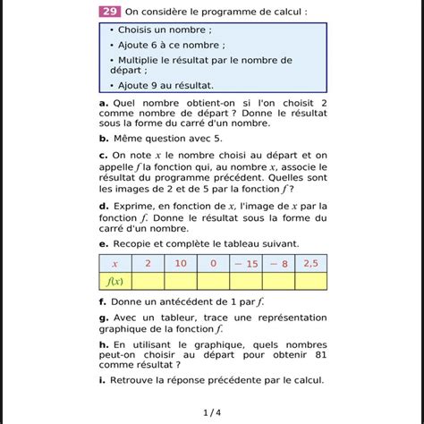 On Consid Re Le Programme De Calcul Choisis Un Nombre Ajoute