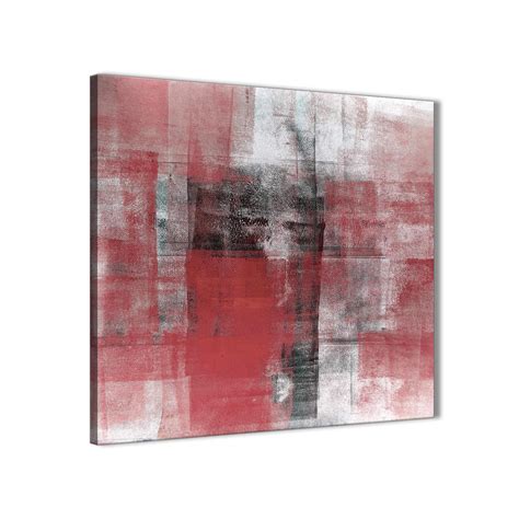 Red Black White Painting Stairway Canvas Pictures Decorations - Abstract 1s397m - 64cm Square Print