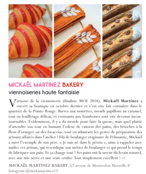 Micka L Martinez Bakery Viennoiseries Haute Fantaisie Actualit S