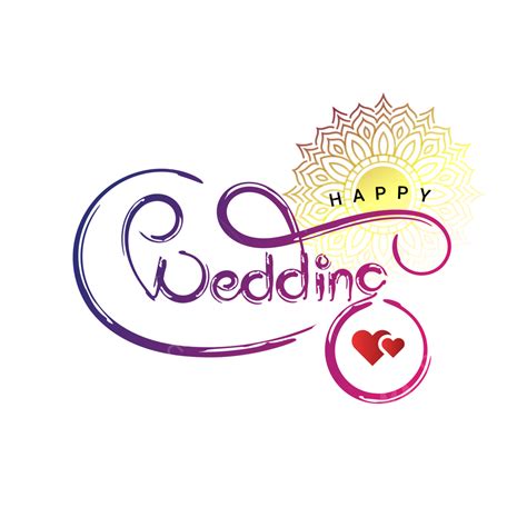 Happy Wedding Lettering With Mandala Art Happy Wedding Happy Wedding