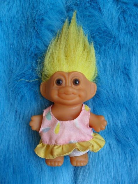 Vintage 80s Retro Russ Troll Doll Yellow Hair