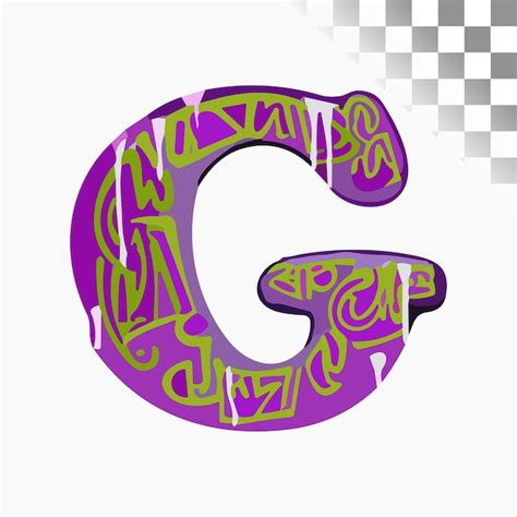 G Diseño de letras elegante fuente pintura de pulverización púrpura