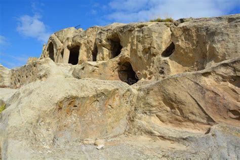 Troglodyte Rock Caves of Uplistsikhe Editorial Stock Photo - Image of dwelling, archeology ...