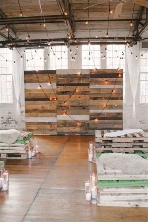 Wedding Ceremony Backdrops With Wooden Pallets The Bohemian Wedding