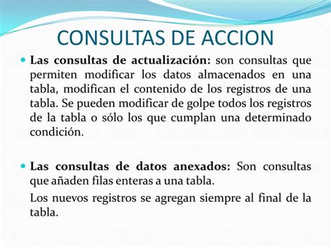 Acces Tipos De Consultas PPT Descarga Gratuita