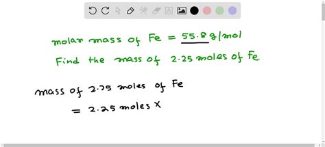 Solved The Molar Mass Of Iron Fe Is G Mol What Is The Mass In