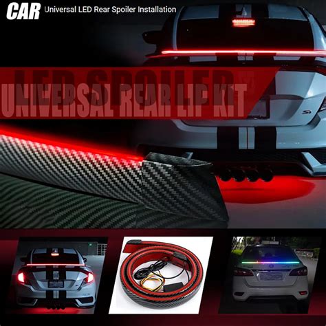 Universale Auto Led Coda Posteriore Spoiler Lip Kit Luci Di