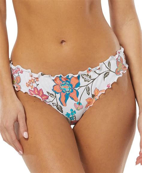 Sundazed Womens Mermaid Floral Print Ruffled Bikini Bottoms Created