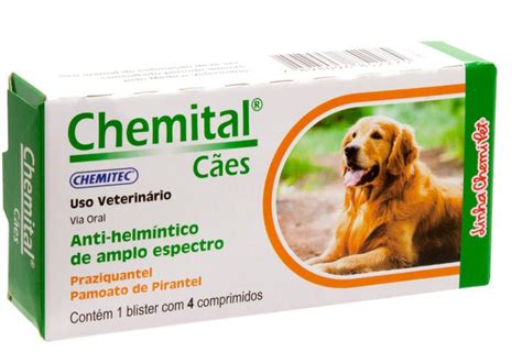 3 cx vermífugo Chemital cães 12 comprimidos Chemitec Vermífugo