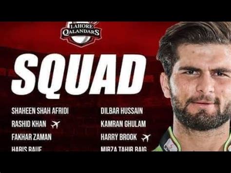 Lahore Qalandar Squad 2023 Psl 8 Hbl Psl Lahoreqalandars Psl