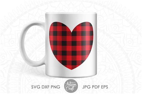 Buffalo Plaid Heart Svg Plaid Heart Png Sublimation Designs So Fontsy