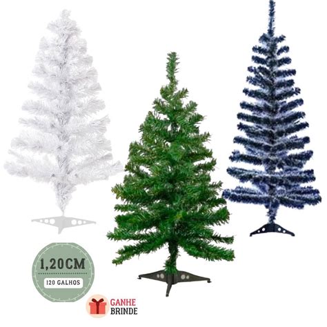 Arvore Natal 120cm 120 Galhos Verde Nevada e Branca Decoração Pinheiro