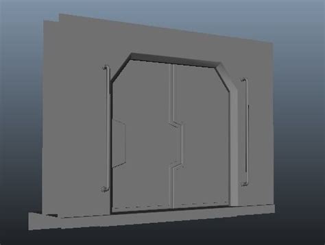 Sci Fi Door Low Poly Free Vr Ar Low Poly D Model Cgtrader