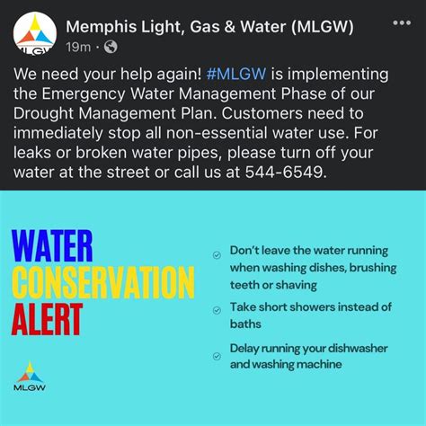 Mlgw Issues Water Conservation Alert Rmemphis