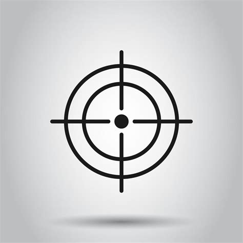 Shooting Target Vector Icon In Flat Style Aim Sniper Symbol Illustration On Isolated Background