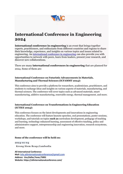 PPT International Conference In Engineering 2024 PowerPoint