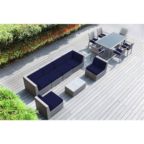 Ohana Depot Ohana Gray Piece Wicker Patio Conversation Set With