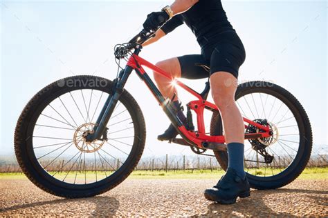 Bicycle Ride Outdoor And Person On A Bike Journey For Sports Race On A