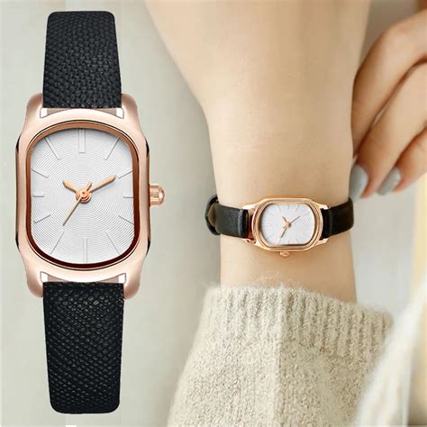 Moda Feminina Rel Gio De Couro Simples Quartzo Twatch Elegante Feminino