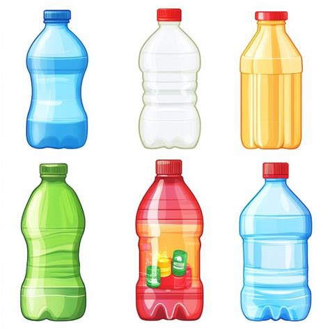 Des Bouteilles En Plastique Color Es Clipart Sur Fond Blanc Image