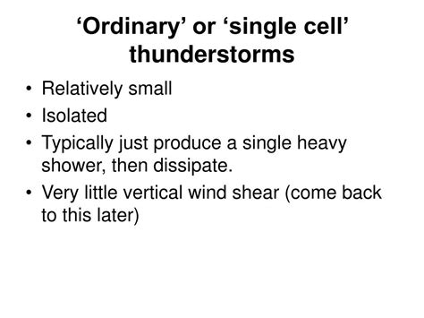 PPT - Thunderstorms: ‘ordinary’ or ‘single cell’ storms, multicell ...