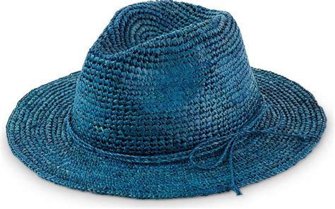 Justine Hats Women S Blue Raffia Fedora Straw Hat ShopStyle