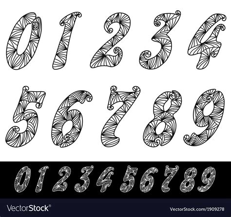 Decorative numbers Royalty Free Vector Image - VectorStock