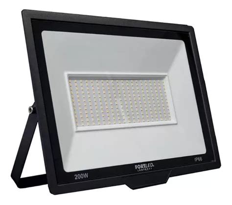 Refletor De Led Mini Holofote 200w Bivolt Luz Branca Fortled Cor Da