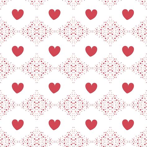 Premium Vector Red Heart Pattern Vector Valentines Seamless Pattern