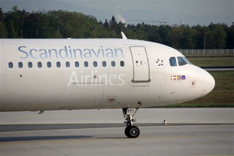 Sas Scandinavian Airlines Airplane Cabin Crew Close Up Editorial Stock