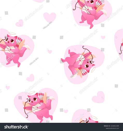 Cupid Seamless Pattern On White Background Stock Vector Royalty Free