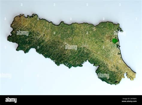 Satellite View Of The Emilia Romagna Region Italy 3d Render Physical