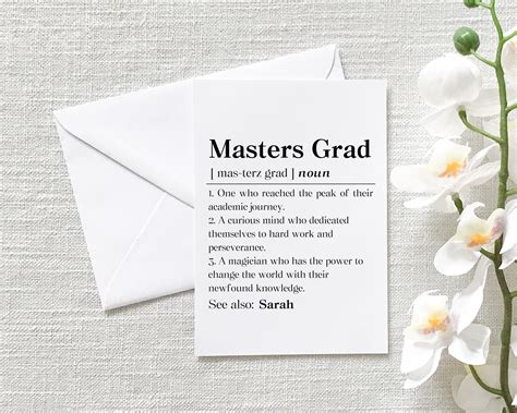 Personalized Masters Graduation Card Custom Masters Graduate Gift New